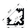 Профиль алюминиевый для монтажа светодиодной ленты JAZZWAY PROFIL PAL 1919 YGLOVOI 1009623